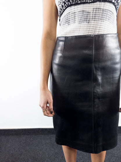 1998 Leather Knee Skirt (34W)