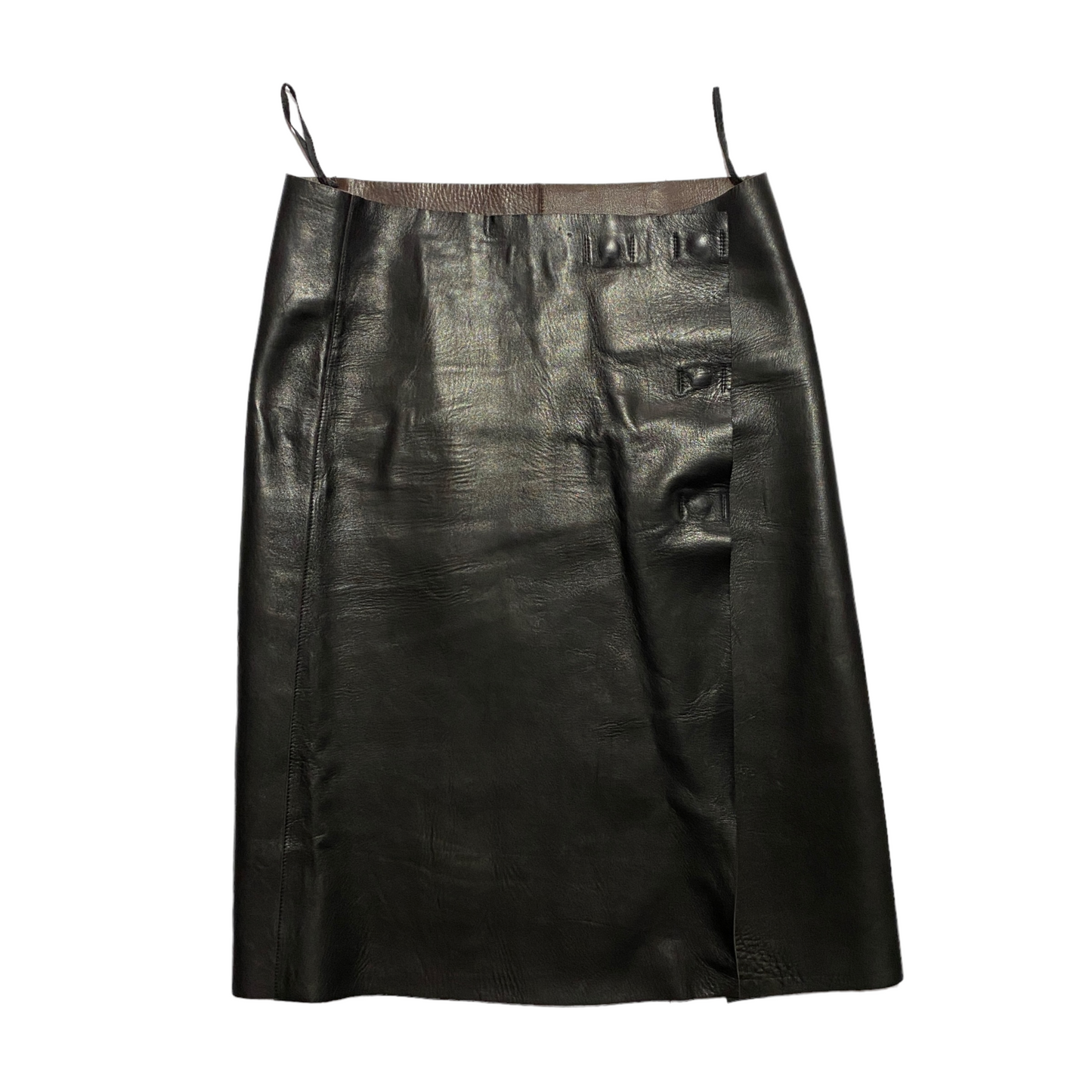 00's Jil Sander Leather Knee Skirt (37W)