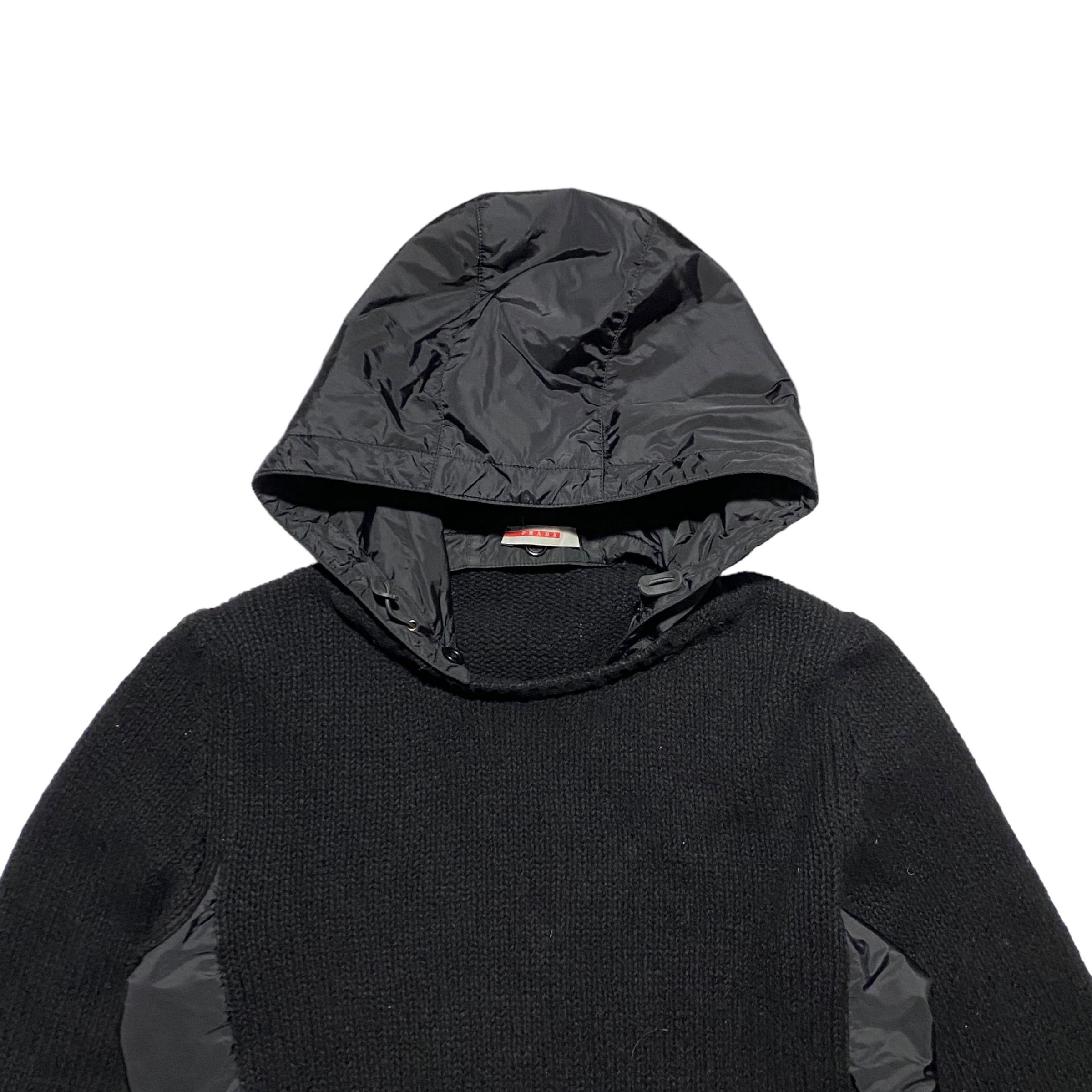 2000s prada sports nylon docking hoodie-